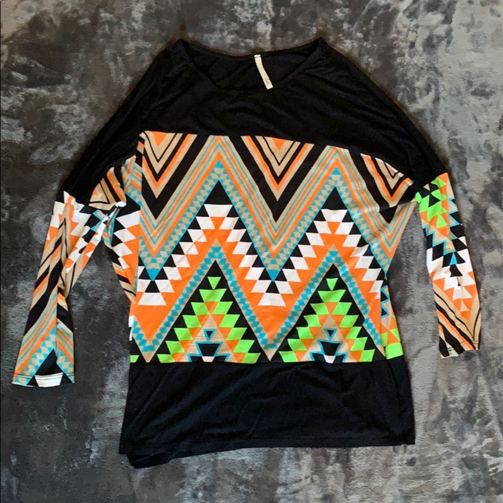 Geometric Flowy Blouse